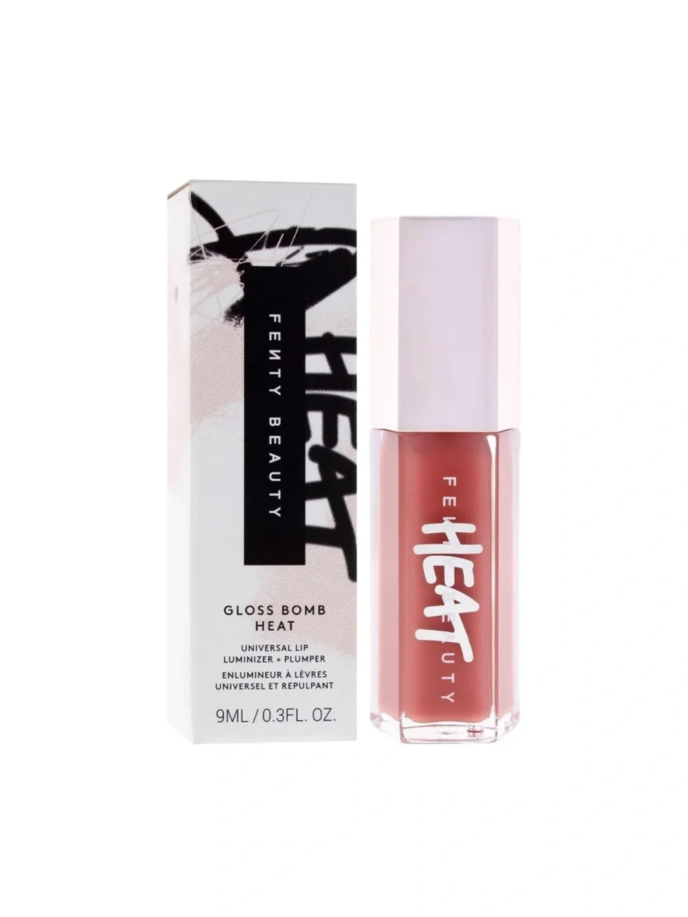 FENTY BEAUTY Gloss Bomb Heat Lip Luminizer + Plumper in Fenty Glow - .30 oz NIB